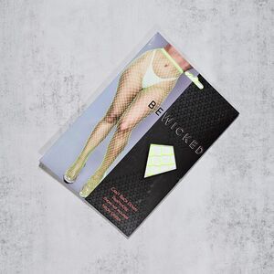 Be Wicked Neon Green High Waisted Fishnet Tights Pantyhose One Size